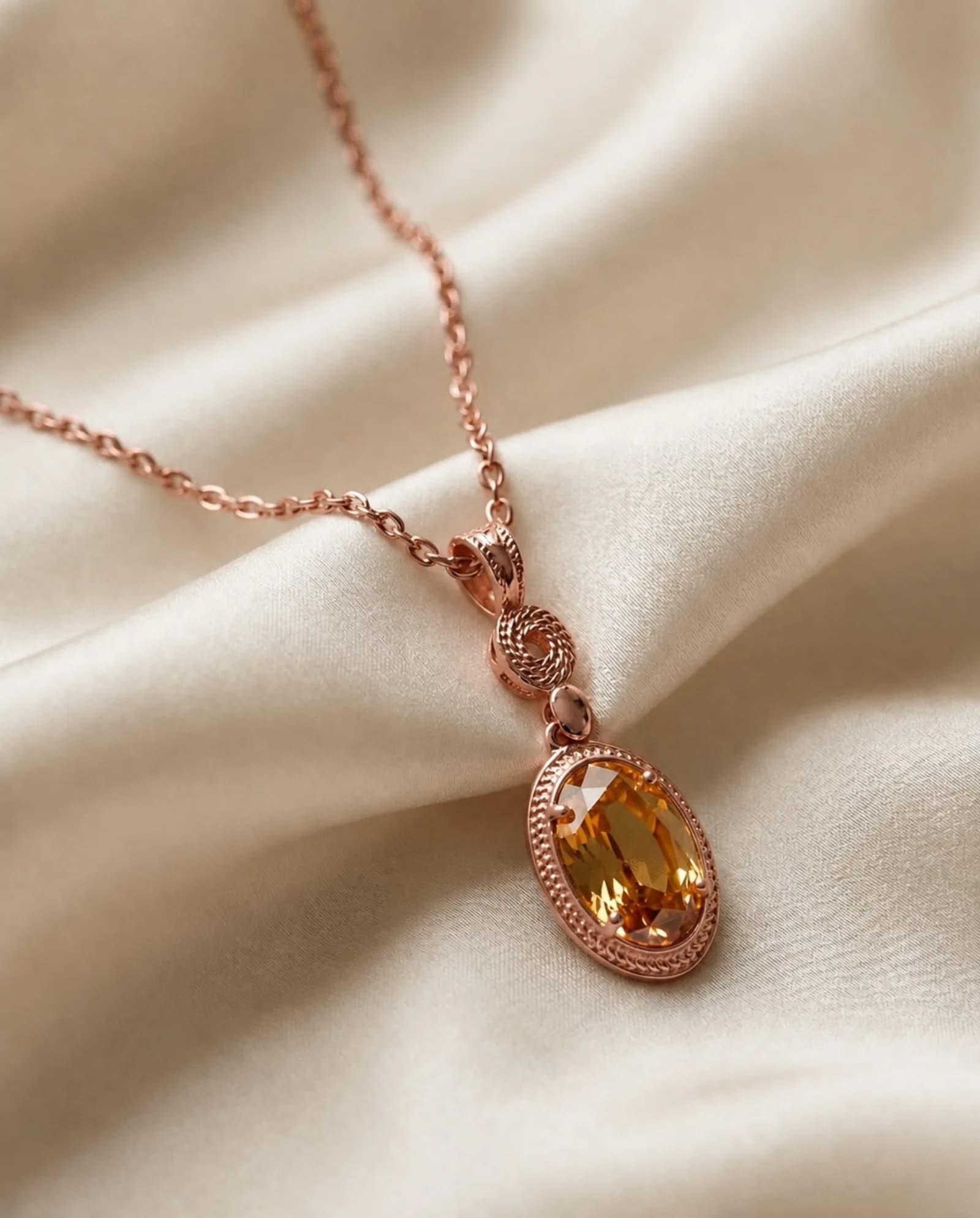 Collar Etruria - Ámbar naranja, Rosado