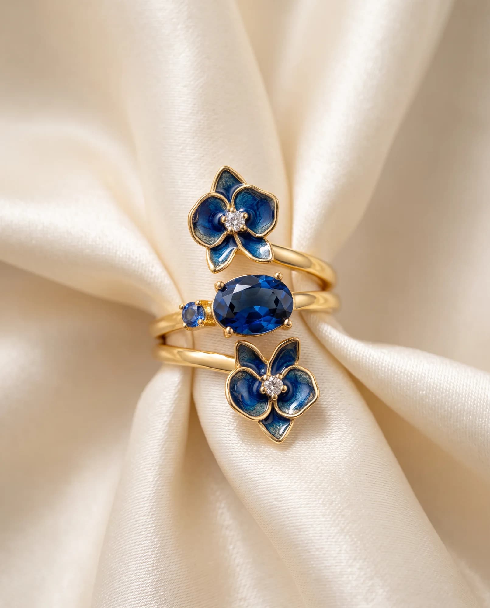 Anillo Orquídea, Azul