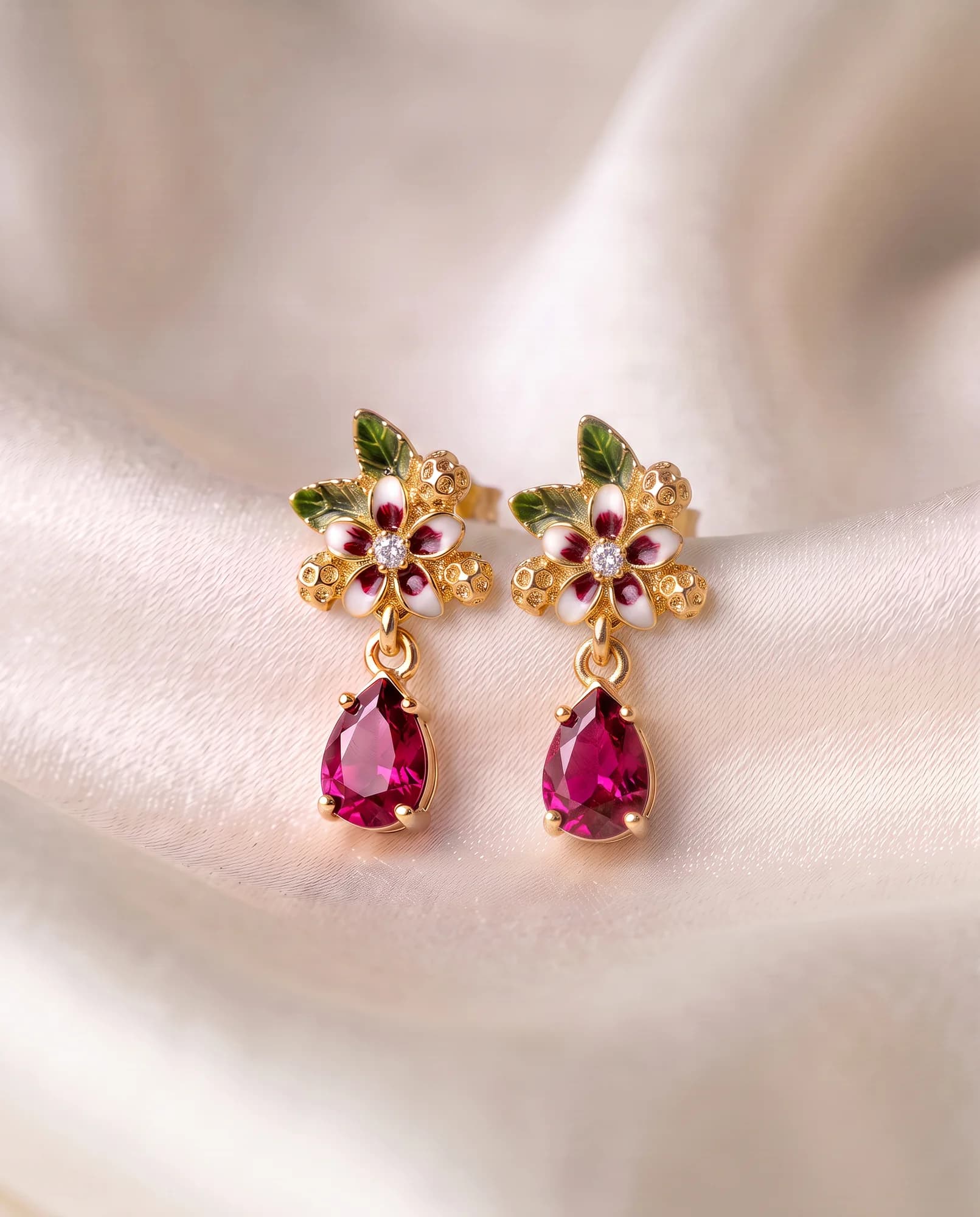 Pendientes Flora Mini, Rosa